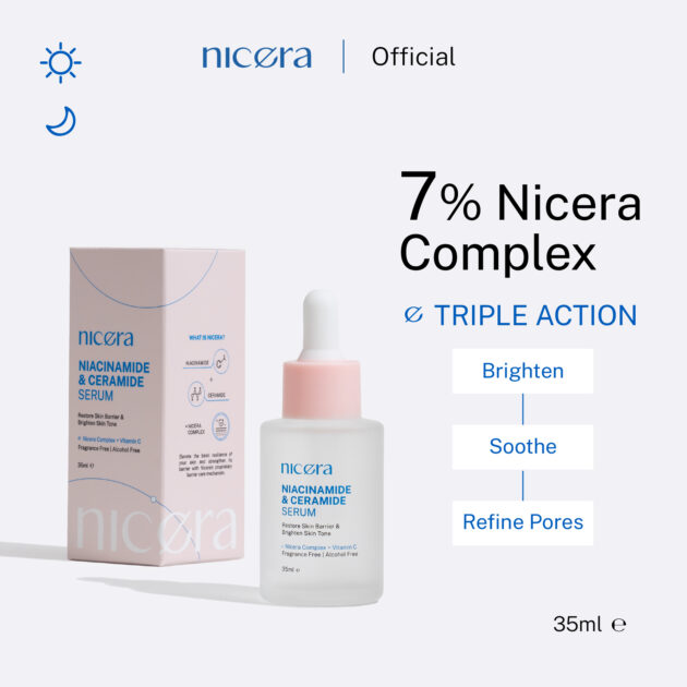 Nicera Glowing Set - Niacinamide & Ceramide Serum + Moisturizer + UV Cream