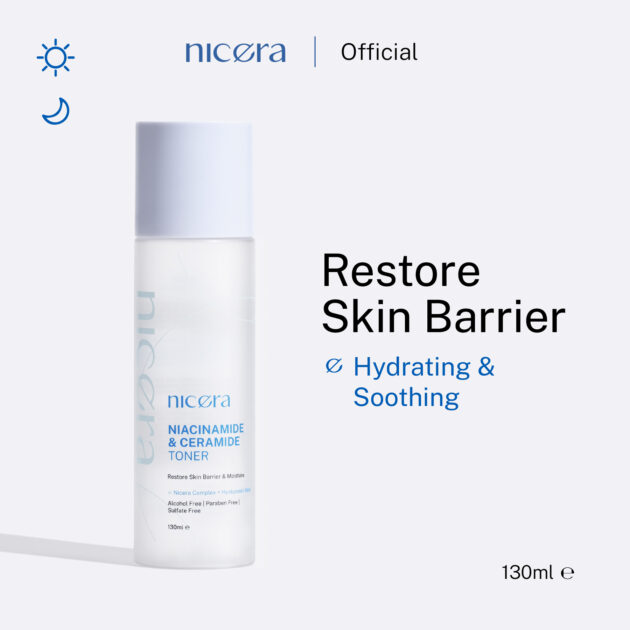 Nicera Glass Skin Set - Niacinamide & Ceramide Toner + Serum + Moisturizer